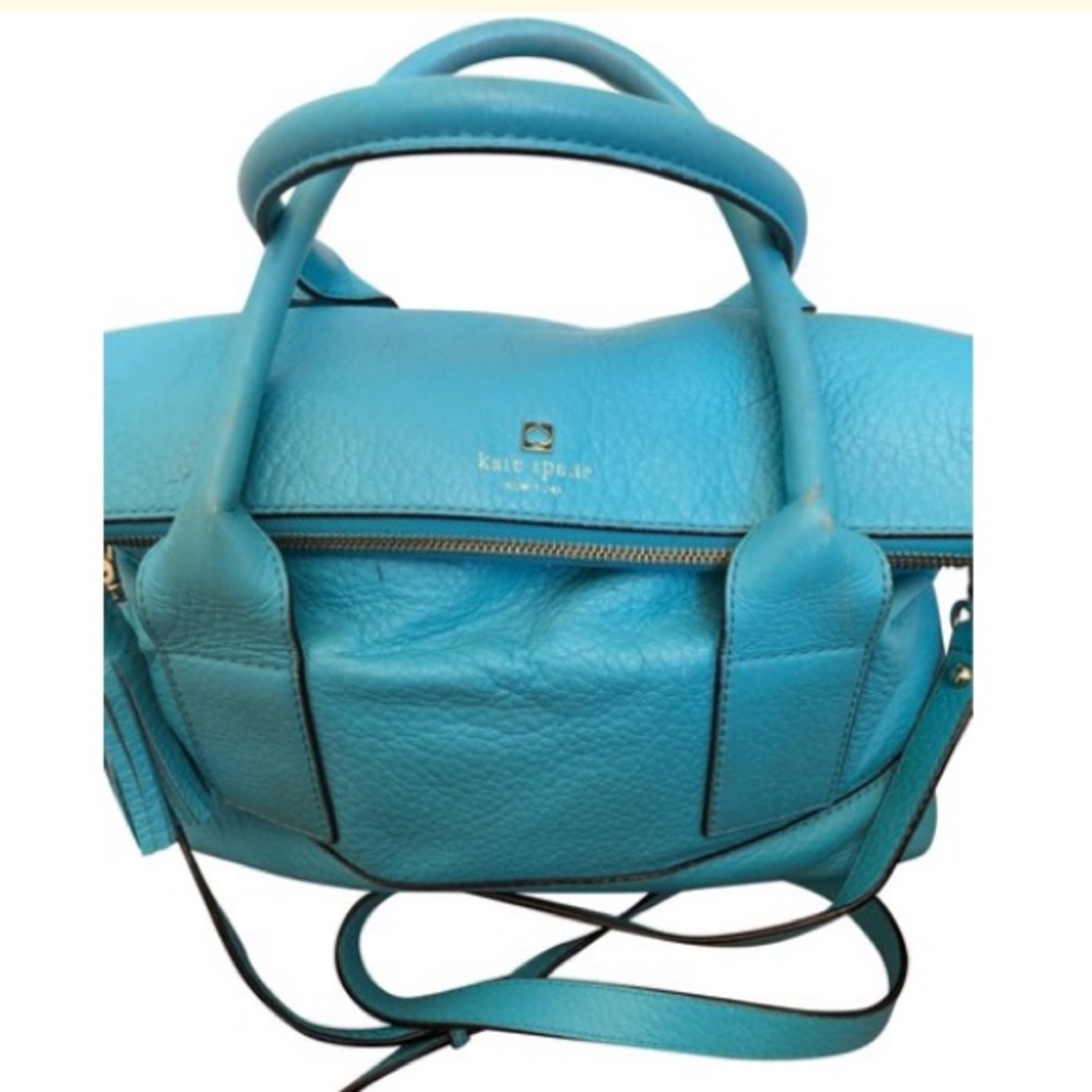 Turquoise Blue Leather Satchel